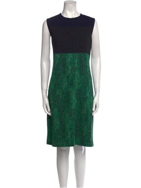 St John wool Colorblock sleeveless sheath  dress snakeskin print size 16